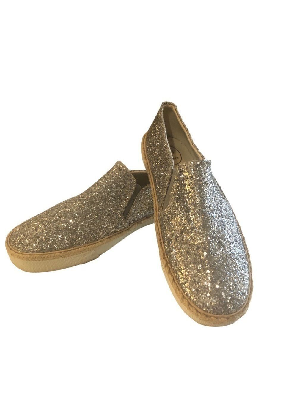 Jack Rogers Tucker Size 8 silver glitter slip on sneaker. Sparkly, bridal, prom